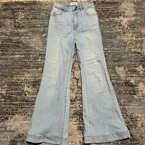 ROLLAS flare high rise jeans